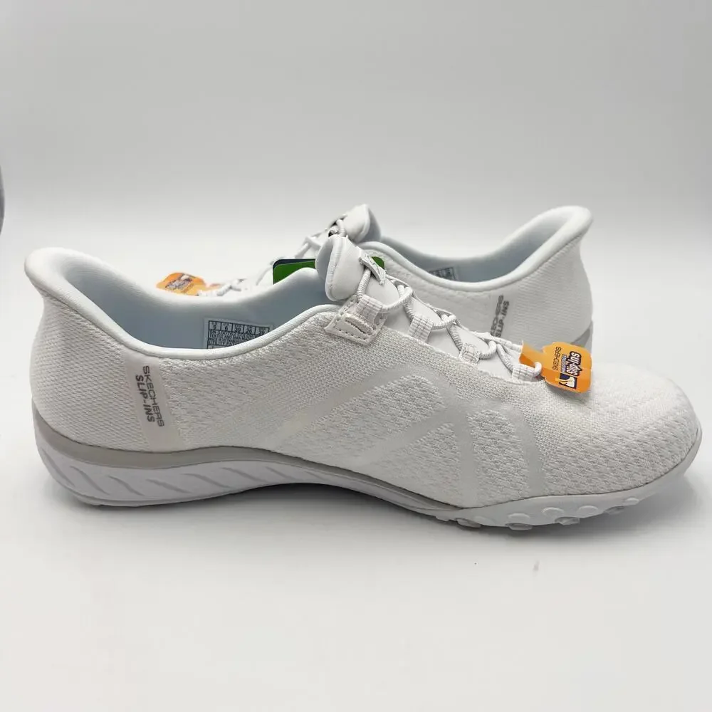 Skechers Slip Ins Womens Breathe Easy Knitty Waves Sneakers Size 9 White NIB